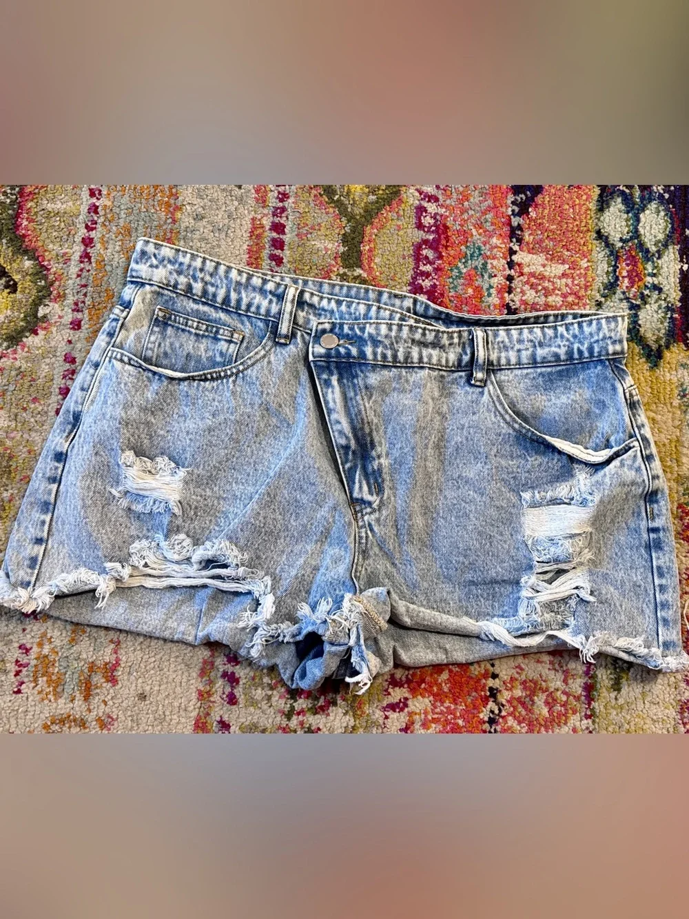 Distressed Light Blue Denim Women’s Shorts